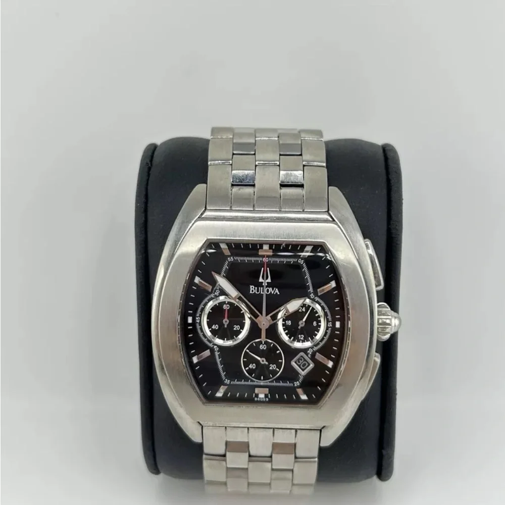 Bulova 96C148 Classic Day-Date Silver Tone Stainless Steel Men's Watch #174 work